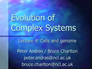 Evolution of Complex Systems