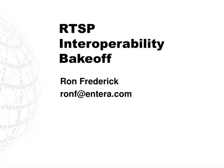 rtsp interoperability bakeoff