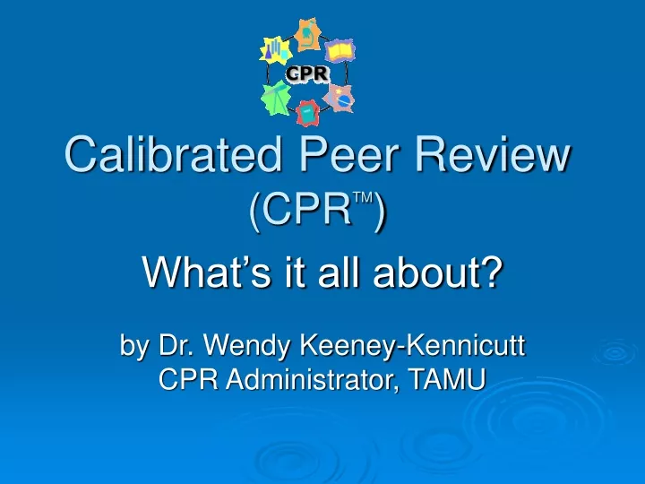 calibrated peer review cpr tm