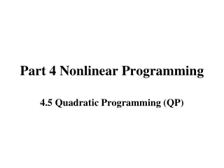Part 4 Nonlinear Programming