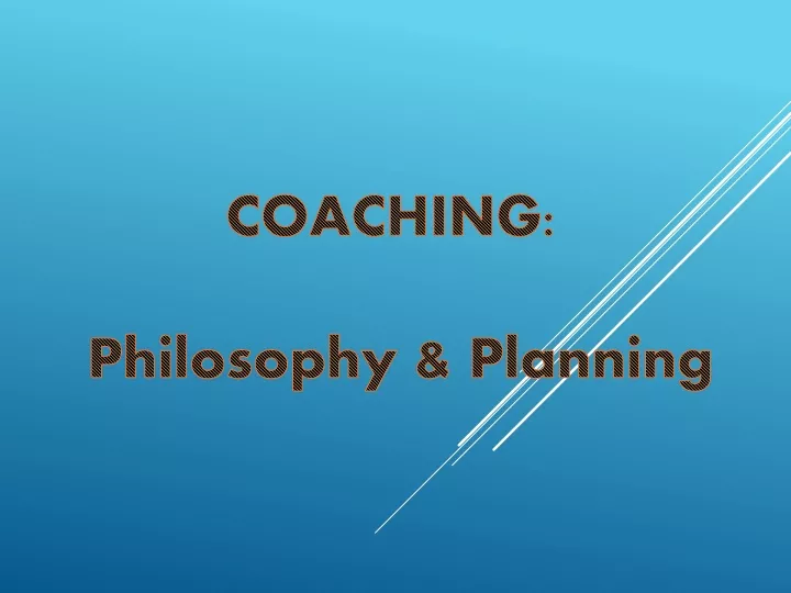 coaching philosophy planning