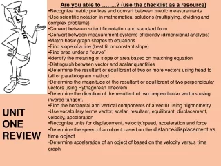 UNIT ONE REVIEW