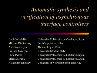 Automatic synthesis and verification of asynchronous interface controllers