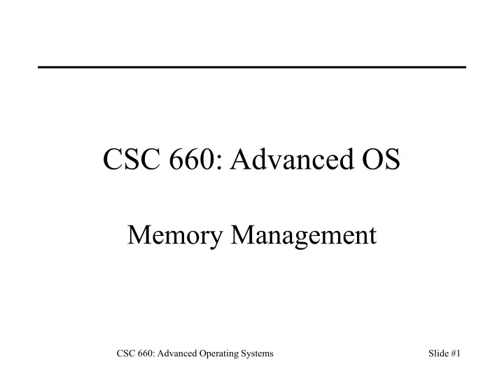 csc 660 advanced os