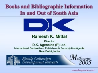 Books and Bibliographic Information   In and Out of South Asia