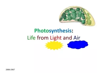 Photo synthesis : Life from Light  and Air