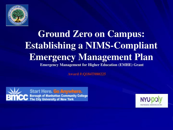 ground zero on campus establishing a nims