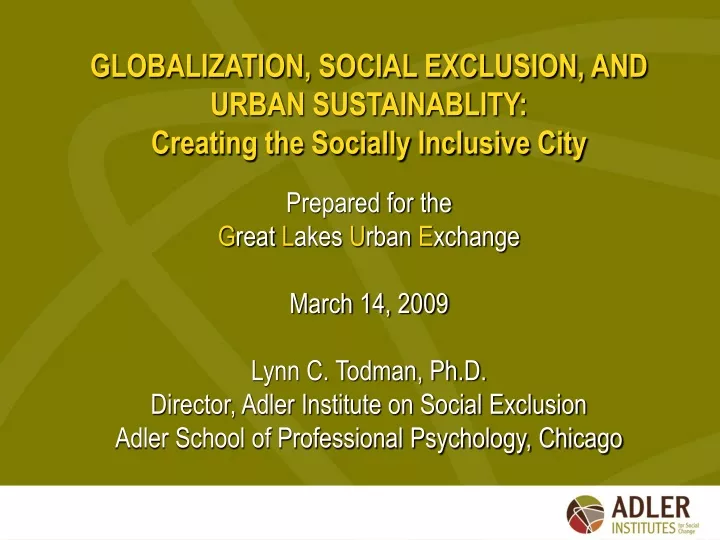 globalization social exclusion and urban