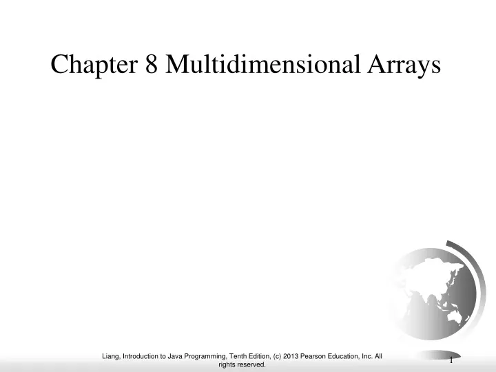 chapter 8 multidimensional arrays