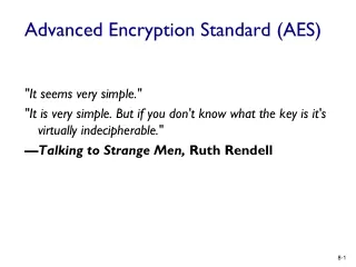 Advanced Encryption Standard  (AES)