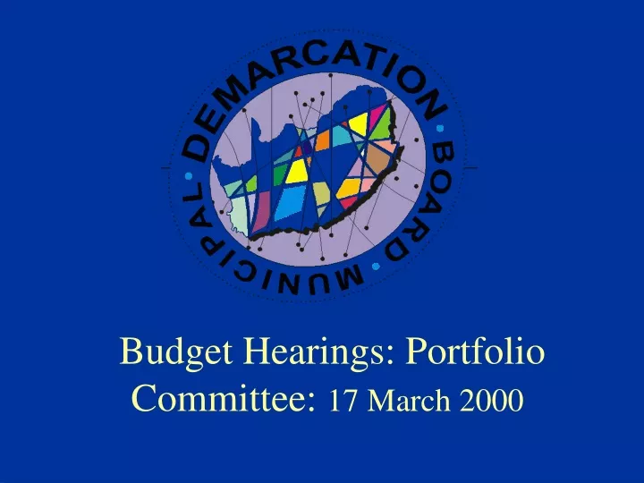 budget hearings portfolio committee 17 march 2000