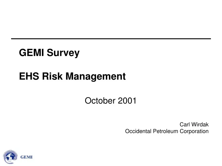 gemi survey ehs risk management