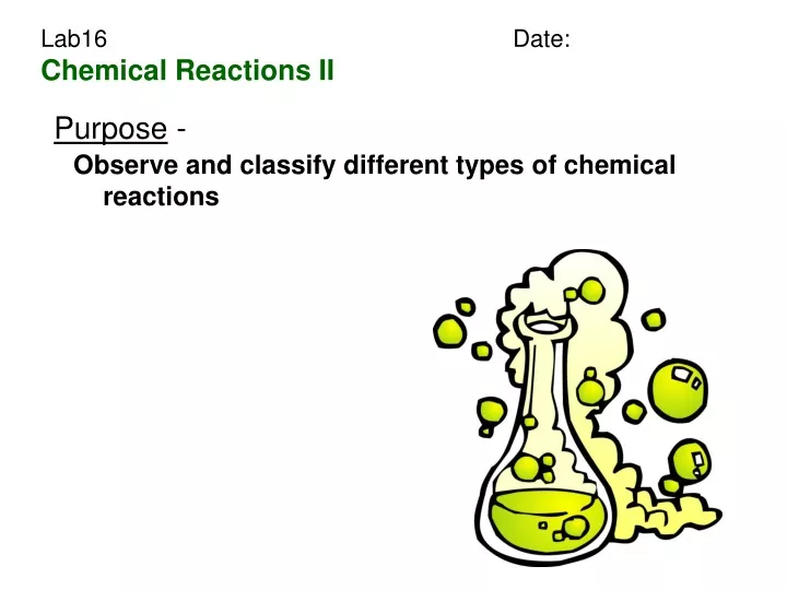 lab16 date chemical reactions ii