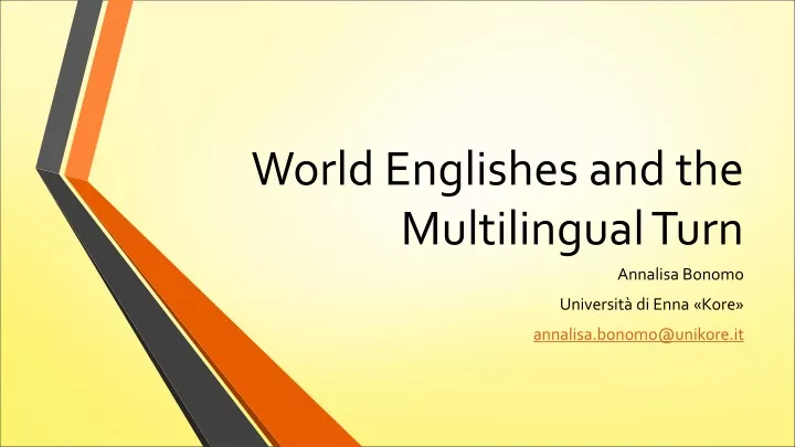 world englishes and the multilingual turn