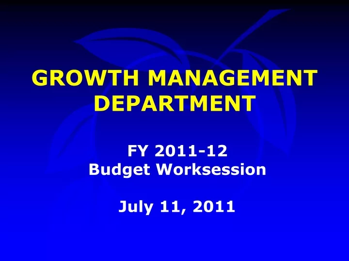 growth management department