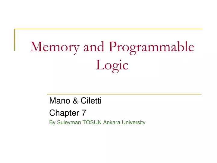 memory and programmable logic