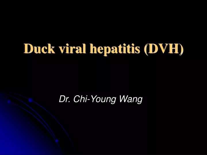 duck viral hepatitis dvh