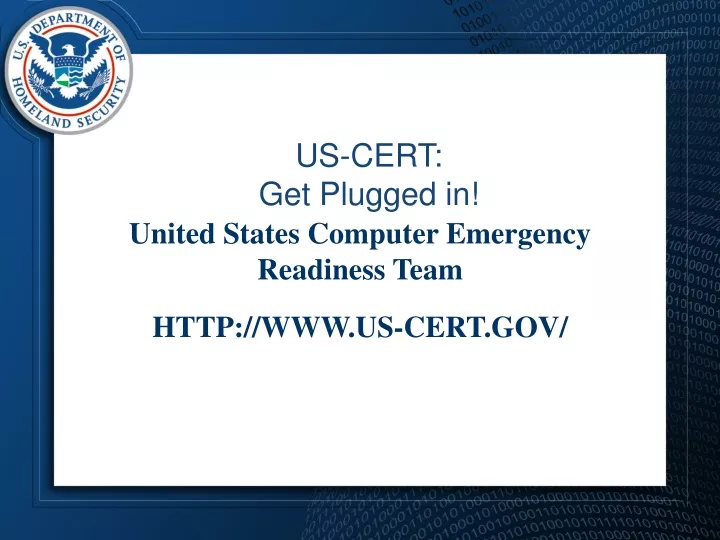 us cert get plugged in