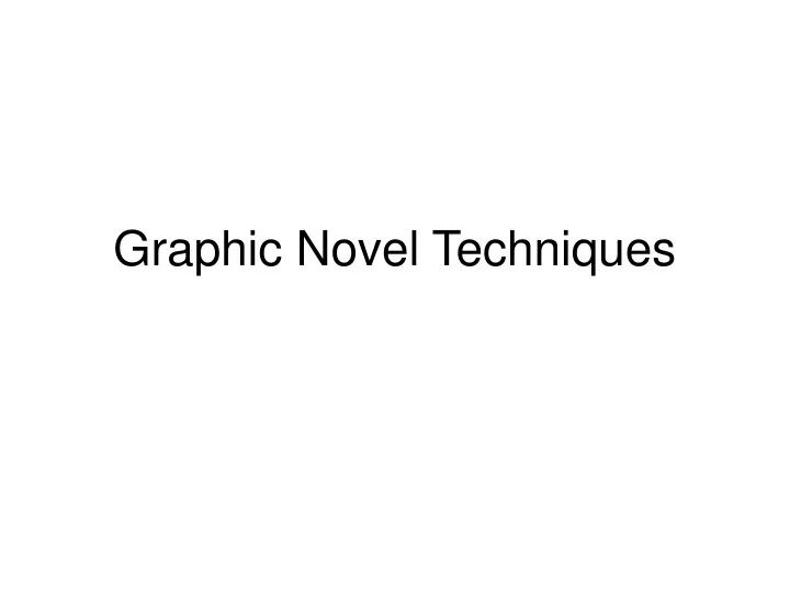 graphic novel techniques