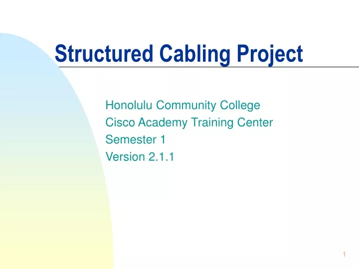 structured cabling project