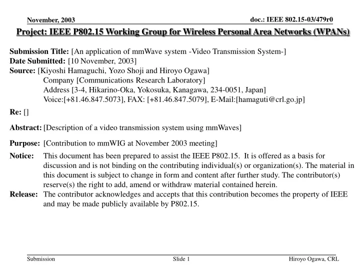 project ieee p802 15 working group for wireless