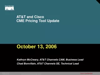 AT&amp;T and Cisco CME Pricing Tool Update
