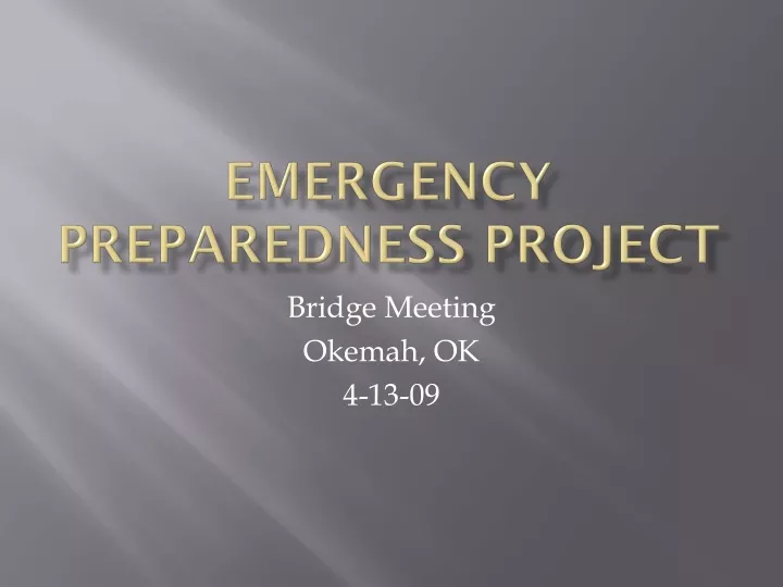 emergency preparedness project