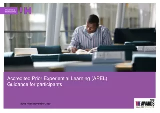 Accredited Prior Experiential Learning (APEL) Guidance for participants