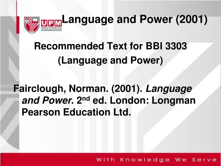 language and power 2001