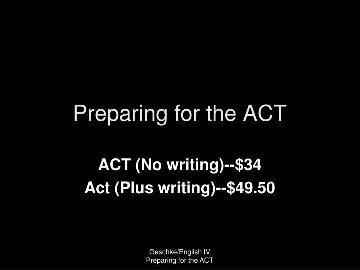 preparing for the act