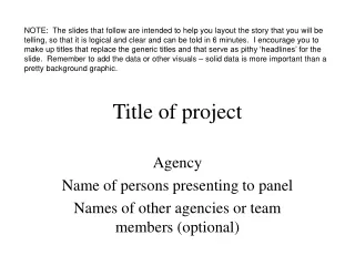 Title of project