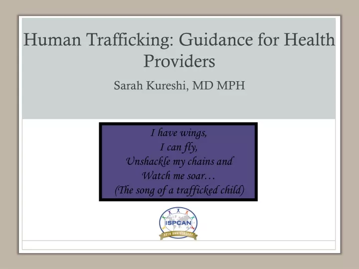 human trafficking guidance for health providers