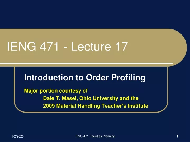 ieng 471 lecture 17