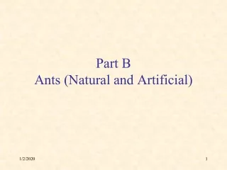 Part B Ants (Natural and Artificial)