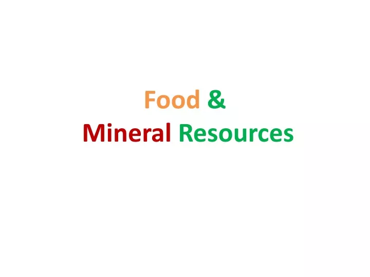 food mineral resources