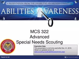 MCS 322 Advanced  Special Needs Scouting