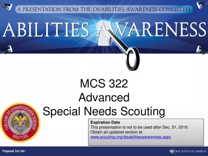 mcs 322 advanced special needs scouting