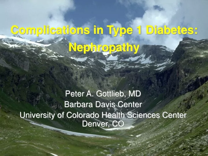 complications in type 1 diabetes nephropathy