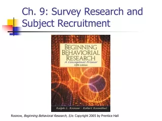 Ch. 9: Survey Research and Subject Recruitment