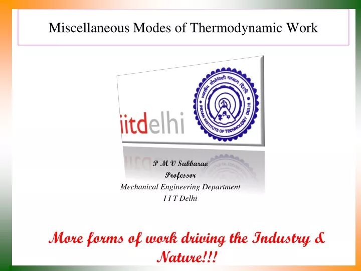 miscellaneous modes of thermodynamic work
