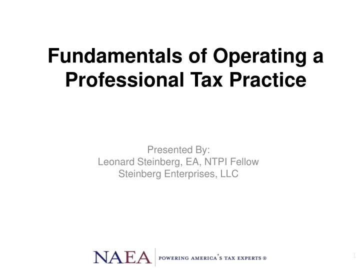fundamentals of operating a professional tax practice