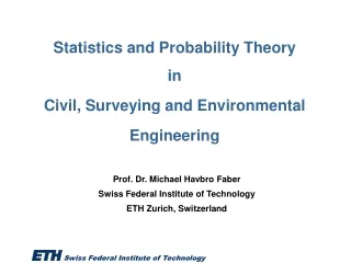 Statistics and Probability Theory  in Civil, Surveying and Environmental  Engineering