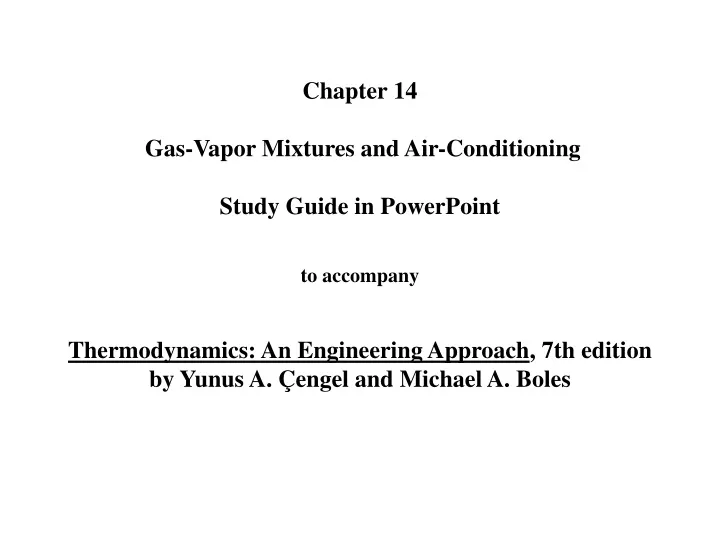 chapter 14 gas vapor mixtures