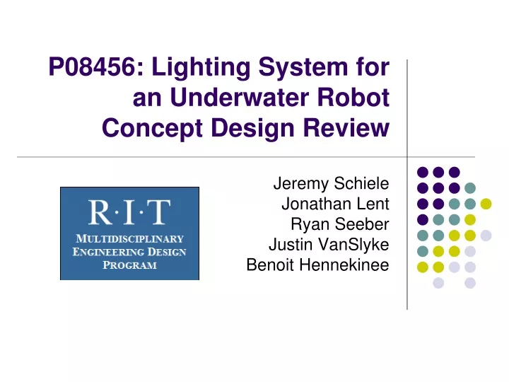 p08456 lighting system for an underwater robot concept design review