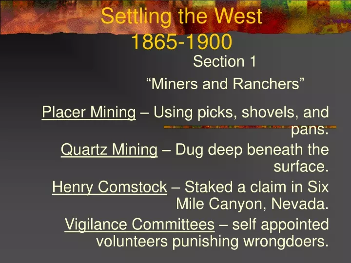 settling the west 1865 1900
