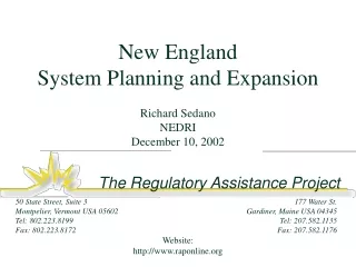 New England System Planning and Expansion