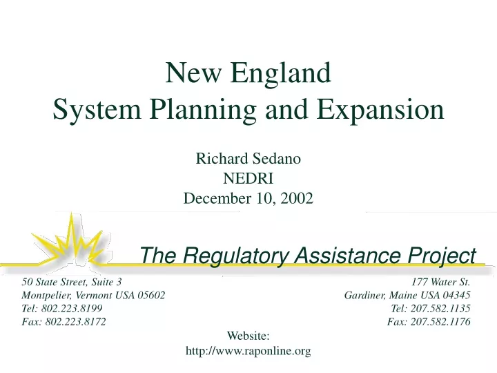new england system planning and expansion