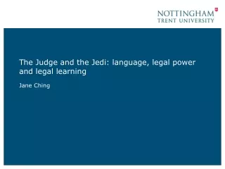 The Judge and the Jedi: language, legal power and legal learning