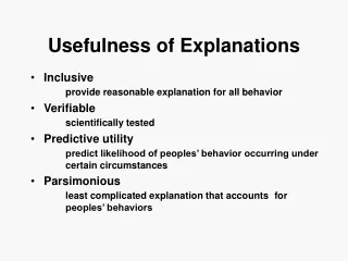 Usefulness of Explanations