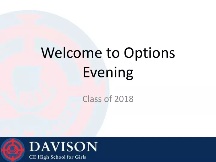 welcome to options evening